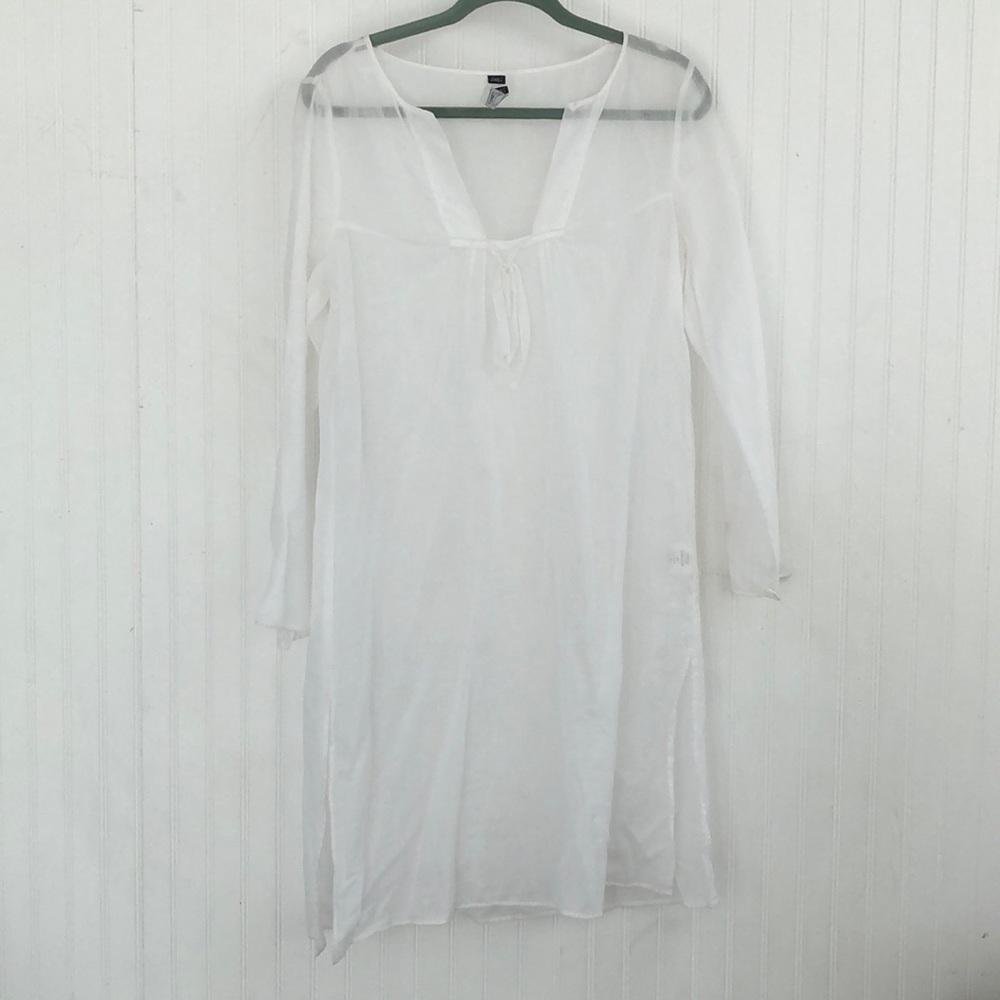 WHITE 100% COTTON COVER UP/ TUNIC/ DRESS. NEW!
